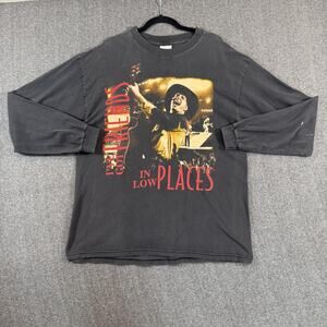 Vintage Friends In Low Places Shirt Mens XL Black Long Sleeve Country Lyrics 90s